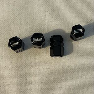 Lincoln Logo Valve Stem Caps in Black set of 4 NWT